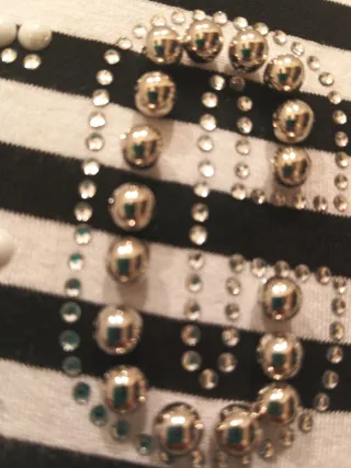 Vestido rayas pedrería