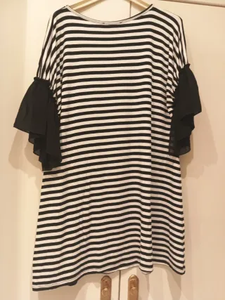 Vestido rayas pedrería