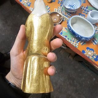 Statua Madonna in resina dorata