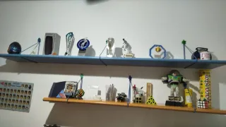 Set de 2 Baldas Juveniles de Pared - Azul y Madera