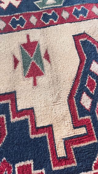 Alfombra étnica de lana multicolor