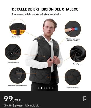 Chaleco Calefactor Negro