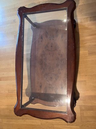 Mesa de centro madera y cristal