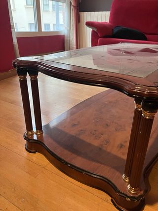 Mesa de centro madera y cristal