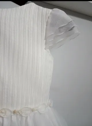Vestido de comunión, cancán, zapatos y diadema