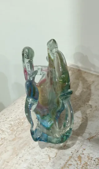 Portatovaglioli in vetro di Murano con screziature