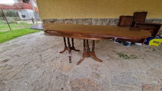 Mesa de comedor extensible / plegable de madera