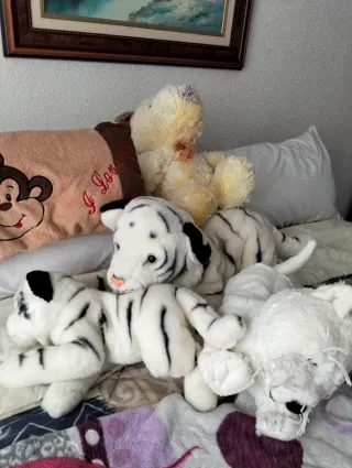 Lote de peluches de tigre blanco