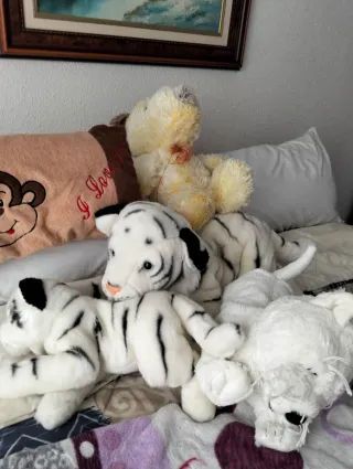 Lote de peluches de tigre blanco