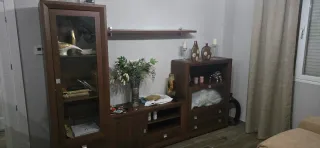 Mueble de salón modular madera oscura