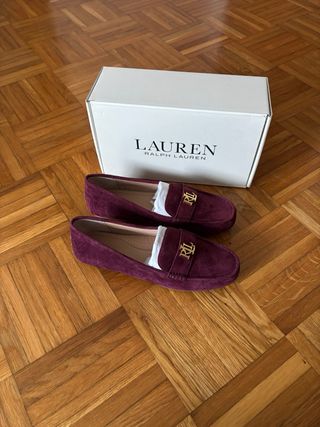 Mocassini Lauren Ralph Lauren scamosciati bordeaux
