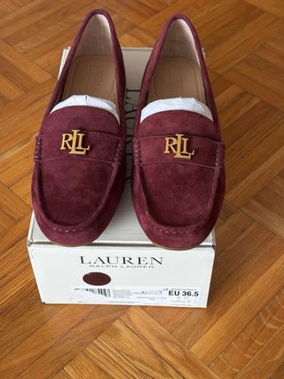 Mocassini Lauren Ralph Lauren scamosciati bordeaux