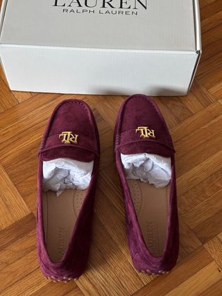 Mocassini Lauren Ralph Lauren scamosciati bordeaux
