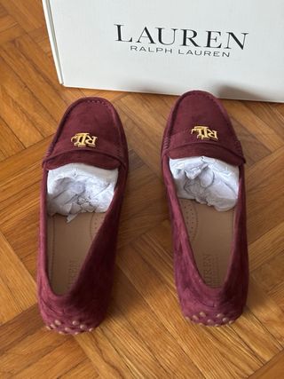 Mocassini Lauren Ralph Lauren scamosciati bordeaux