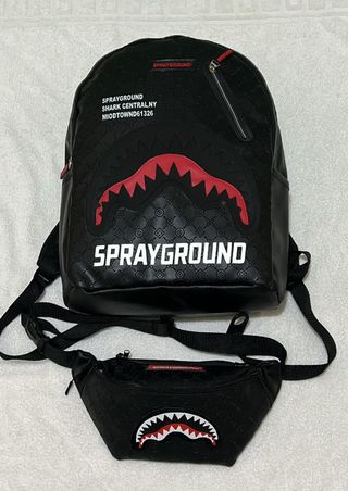 Mochila y Riñonera Sprayground Tiburón Negra