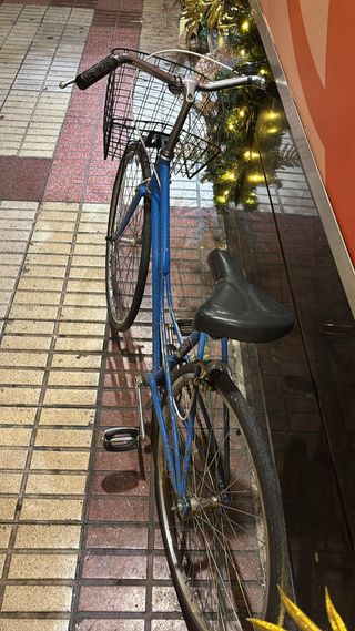 Bicicleta paseo azul ligera