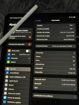 iPad Air 11 M3 256GB Plata COMO NUEVA POCO USO