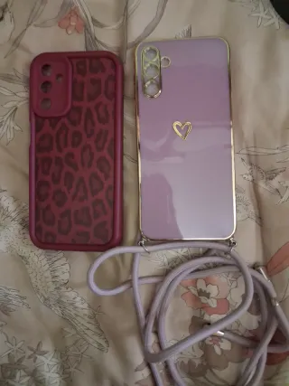 Fundas Samsung A14 5G Morada y Leopardo