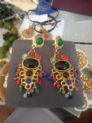 Pendientes vintage cristal años 80