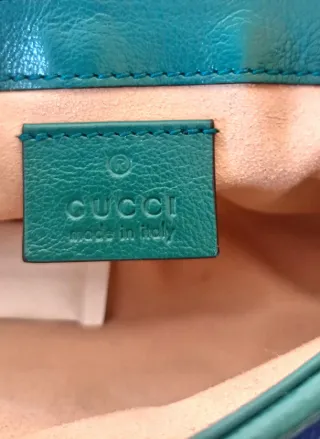 Bandolera Gucci Mini Marmont Blu e Verde