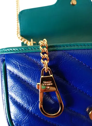Bandolera Gucci Mini Marmont Blu e Verde