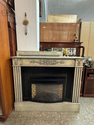 Chimenea eléctrica con espejo