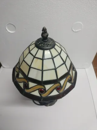 Lámpara Sobremesa Tiffany Cristal y Metal