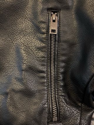 Chaqueta de cuero Jack & Jones Negra motero