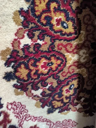 Tappeto maxi in lana beige e rosso