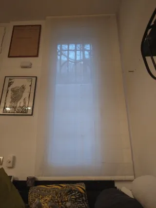 2 Estores Plegables Lino Blanco