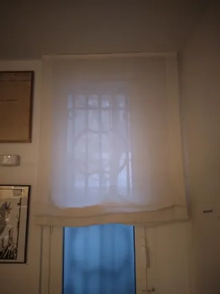 2 Estores Plegables Lino Blanco