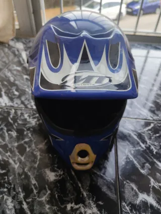 Casco MT Helmets Motocross Enduro Azul Dorado
