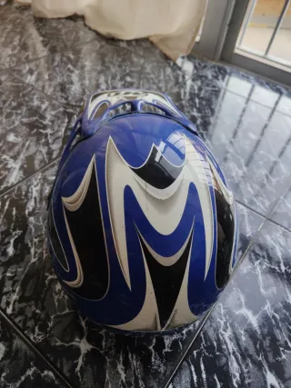 Casco MT Helmets Motocross Enduro Azul Dorado