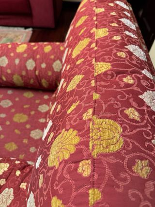 Pareja de butacas/ Sillones damasco rojo y dorado