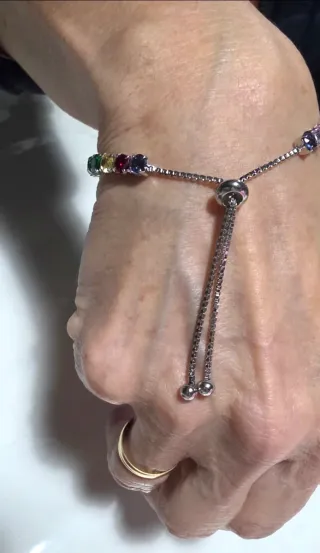 Pulsera de Plata con Piedras Multicolor