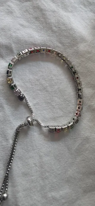 Pulsera de Plata con Piedras Multicolor