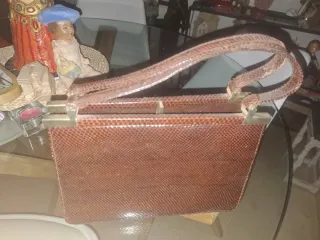 Bolso Piel Serpiente Vintage Marrón