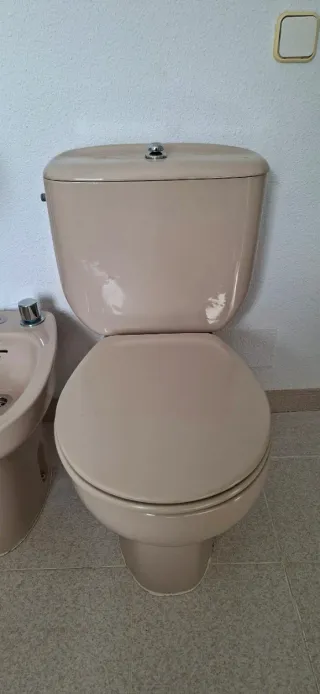 Conjunto sanitario vintage beige