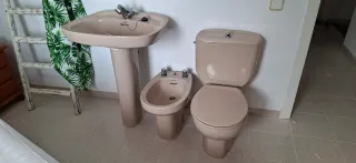 Conjunto sanitario vintage beige