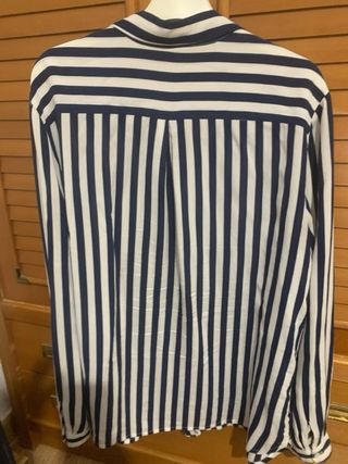 Camisa Benetton Rayas Azul y Blanco