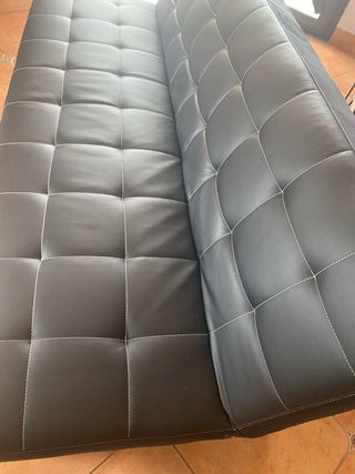 Sofá Cama Piel Sintética Negro