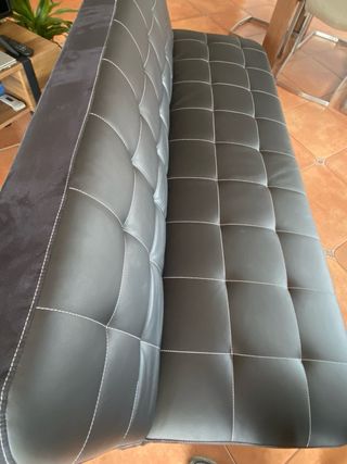 Sofá Cama Piel Sintética Negro