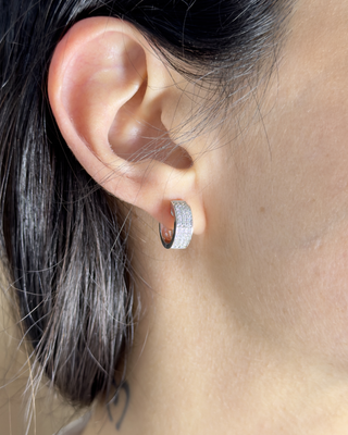 Pendientes Oro Blanco 18k Diamantes