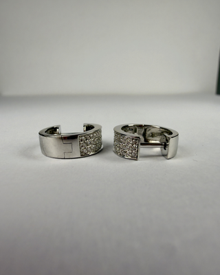 Pendientes Oro Blanco 18k Diamantes