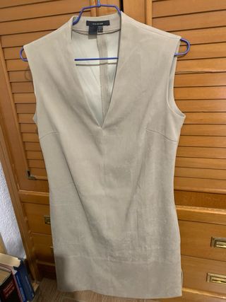 Vestido Peto Zara Beige