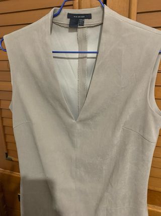 Vestido Peto Zara Beige