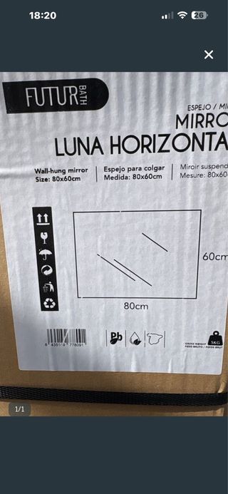 Espejo de baño FUTUR BATH Luna Horizontal