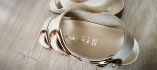 Sandalias Birkenstock Blancas Hebillas Doradas
