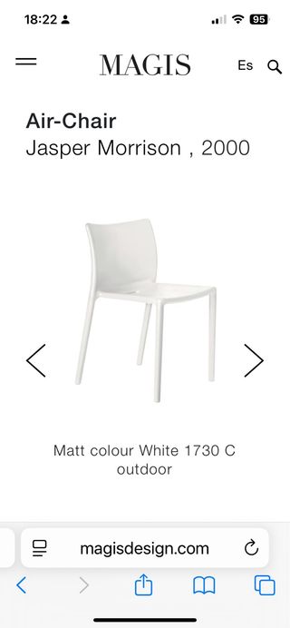 Silla blanca de plástico moderna