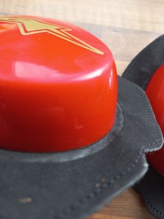 Deslizaderas moto para mono de cuero rojas